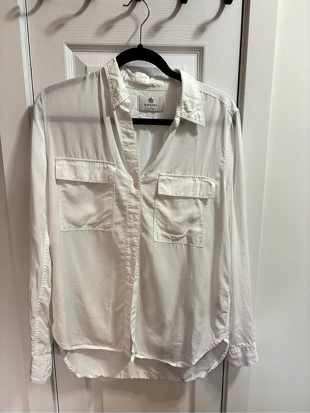 Babaton Utility Shirt White Button Down Size Small